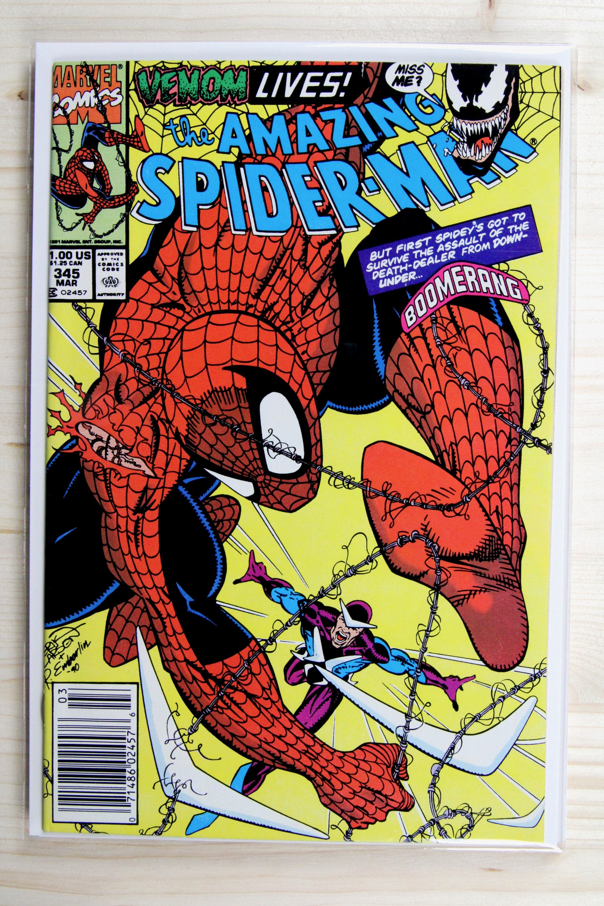 The Amazing Spider-Man #345 – Marvel (1991) 9.4 NM Erik Larsen art | Newsstand