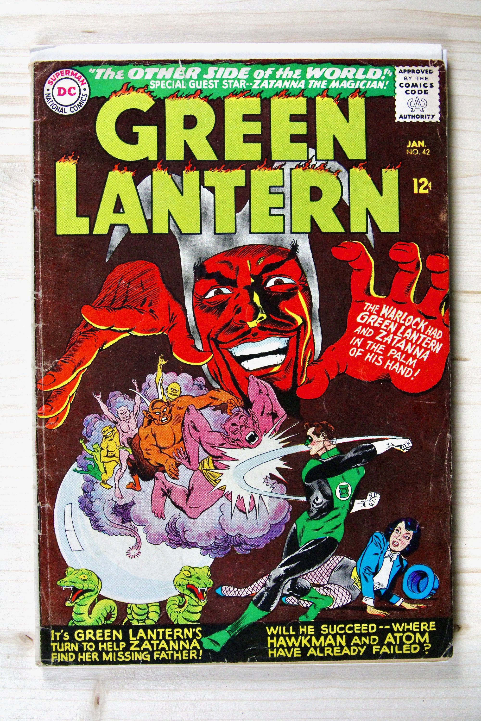 Green Lantern #42 – DC (1966) 4.5 VG+ "Justice League of America" Zatanna's Search