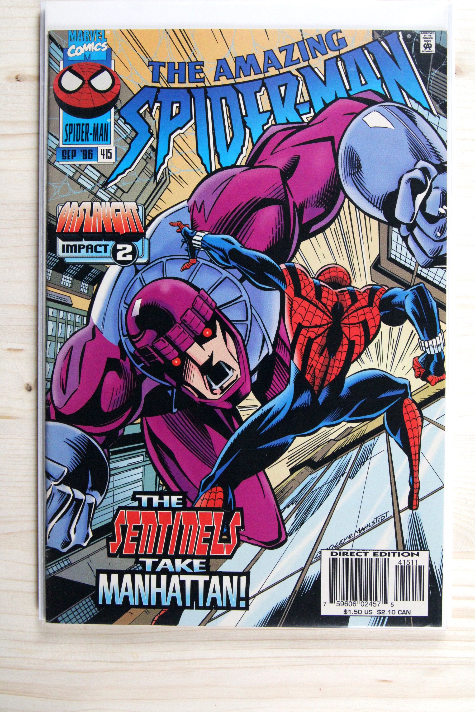 The Amazing Spider-Man #415 – Marvel (1996) 8.5 VF+ "X-Men" Onslaught