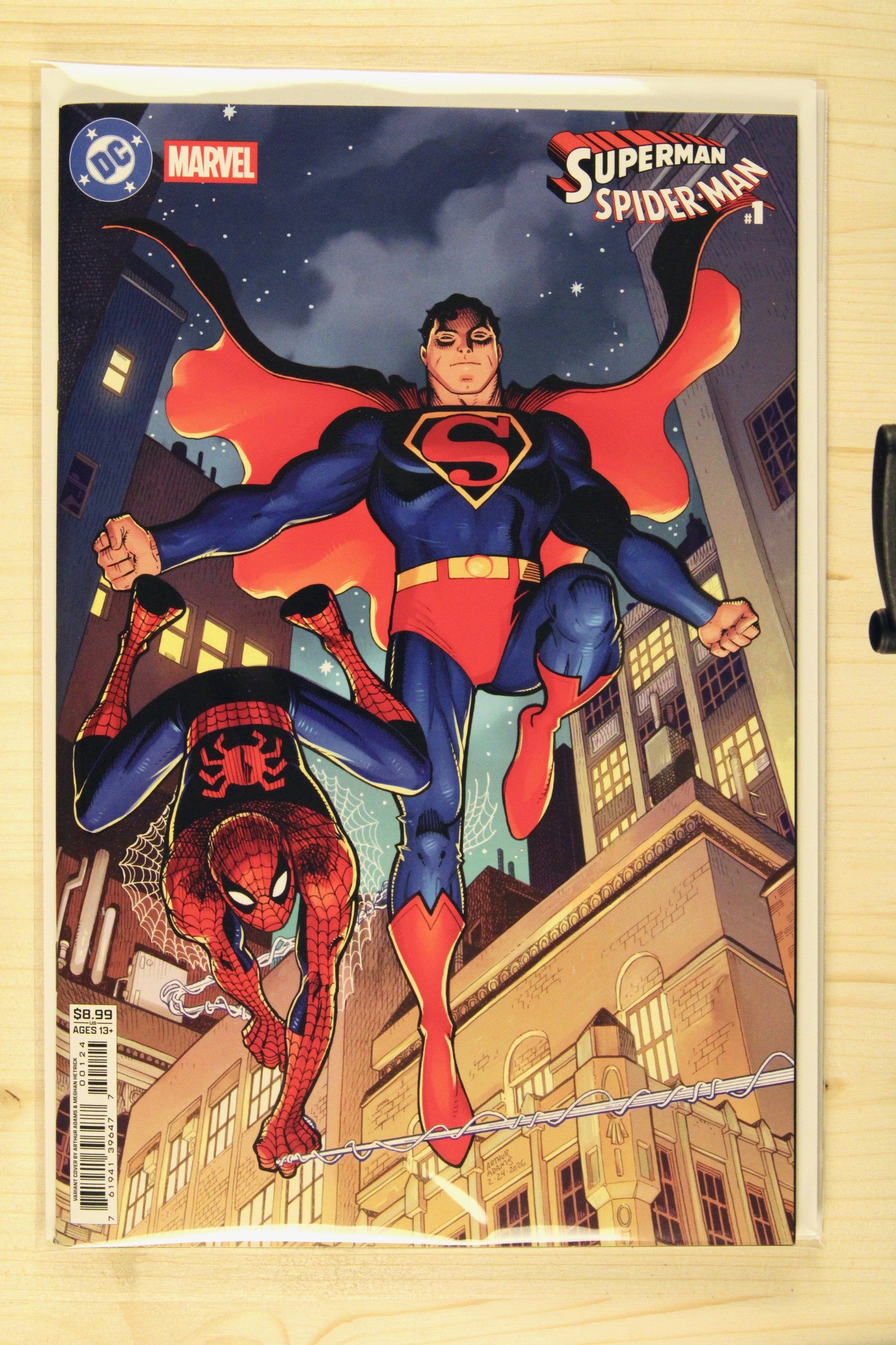 Superman / Spider-Man #1 – DC / Marvel (2026) 9.6 NM+ Art Adams