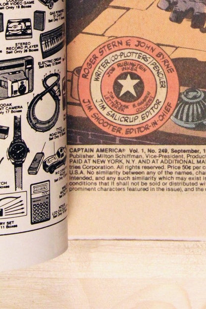 Captain America #249 – Marvel (1980) 8.0 VF John Byrne story | Newsstand Signed Byrne