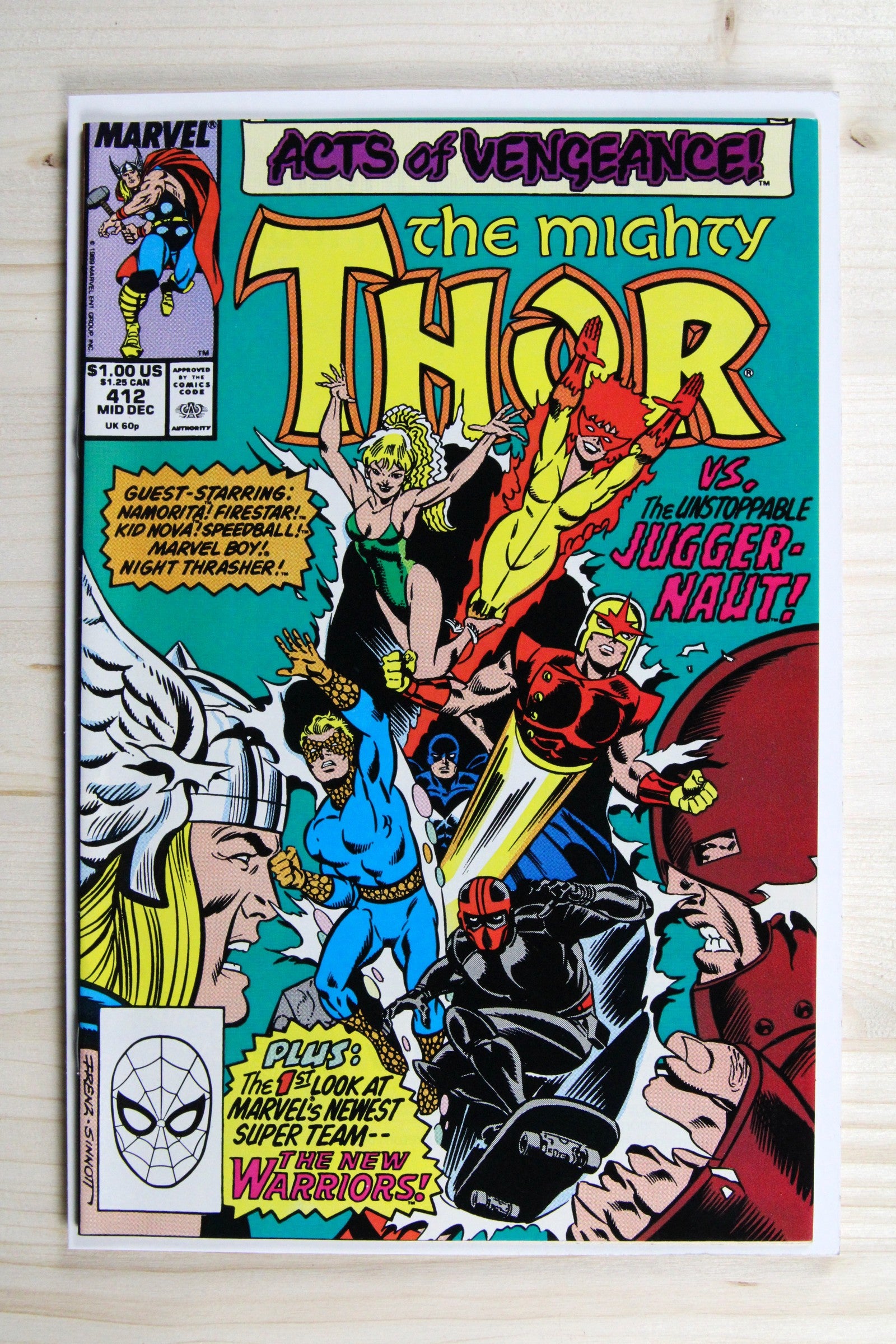 The Mighty Thor #412 – Marvel (1989) 9.0 VF/NM "Avengers" Acts of Vengeance | Joe Sinnott