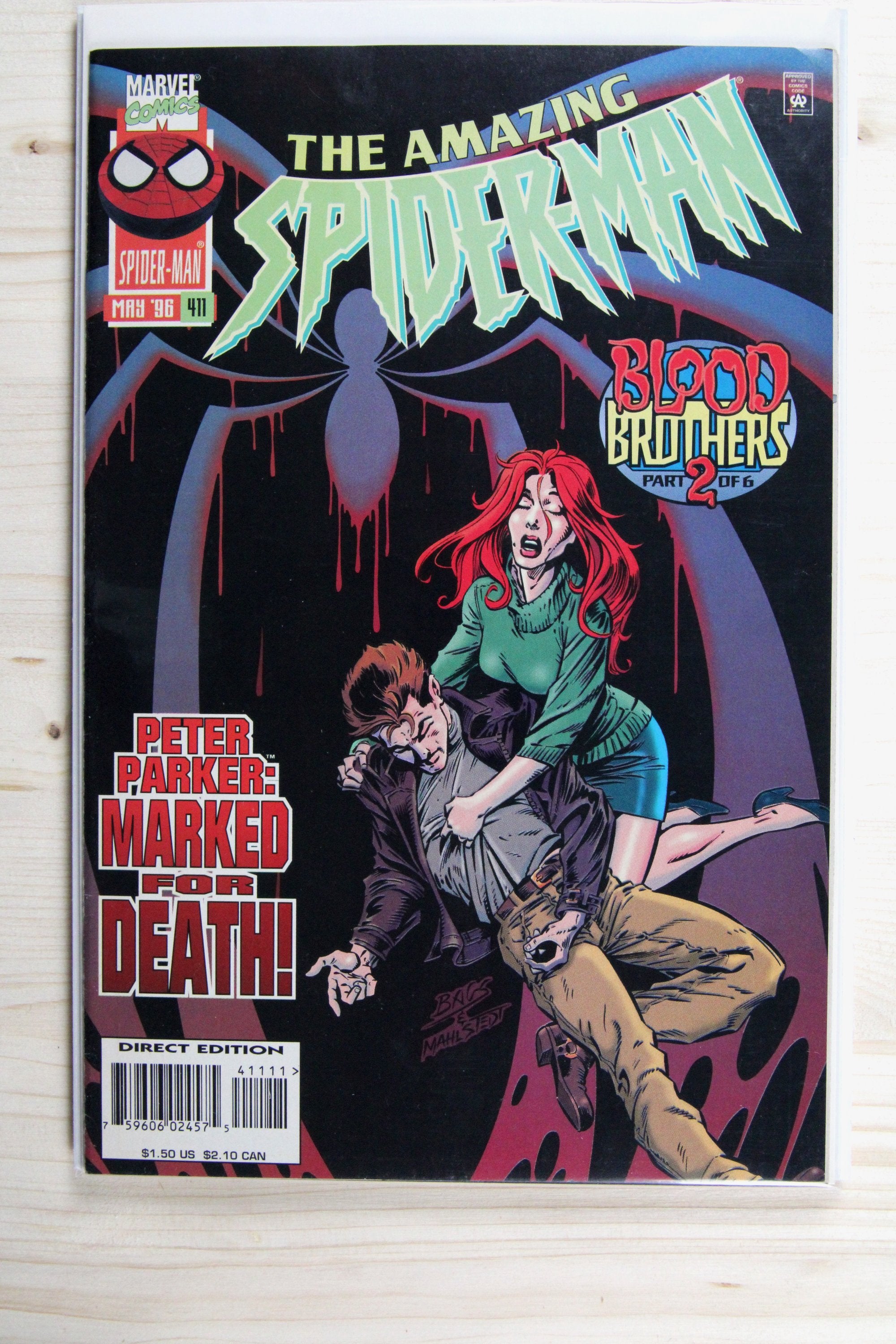 The Amazing Spider-Man #411 – Marvel (1996) 9.4 NM The Web of Carnage | Direct Edition