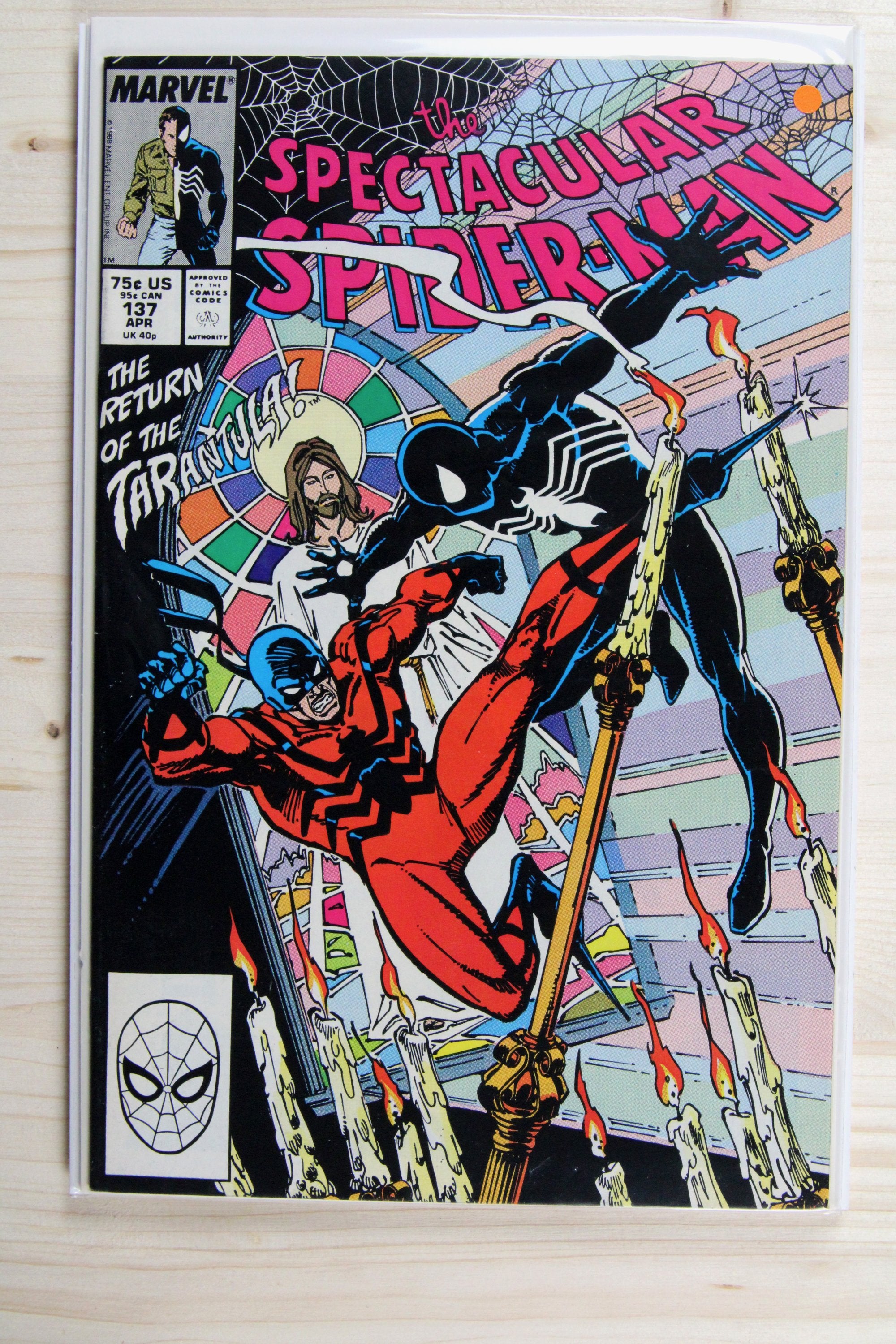 The Spectacular Spider-Man #137 – Marvel (1988) 8.5 VF+ "Captain America" Captain America No More