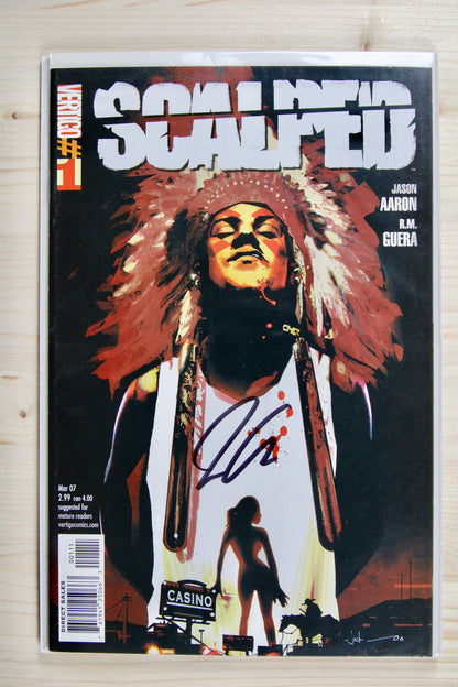 Scalped #1 – DC (2007) 9.6 NM+ Indian Country | Jason Aaron story | Signed