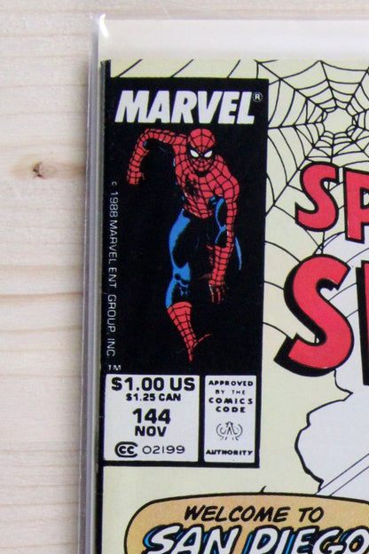 The Spectacular Spider-Man #144 – Marvel (1988) 8.5 VF+ Newsstand