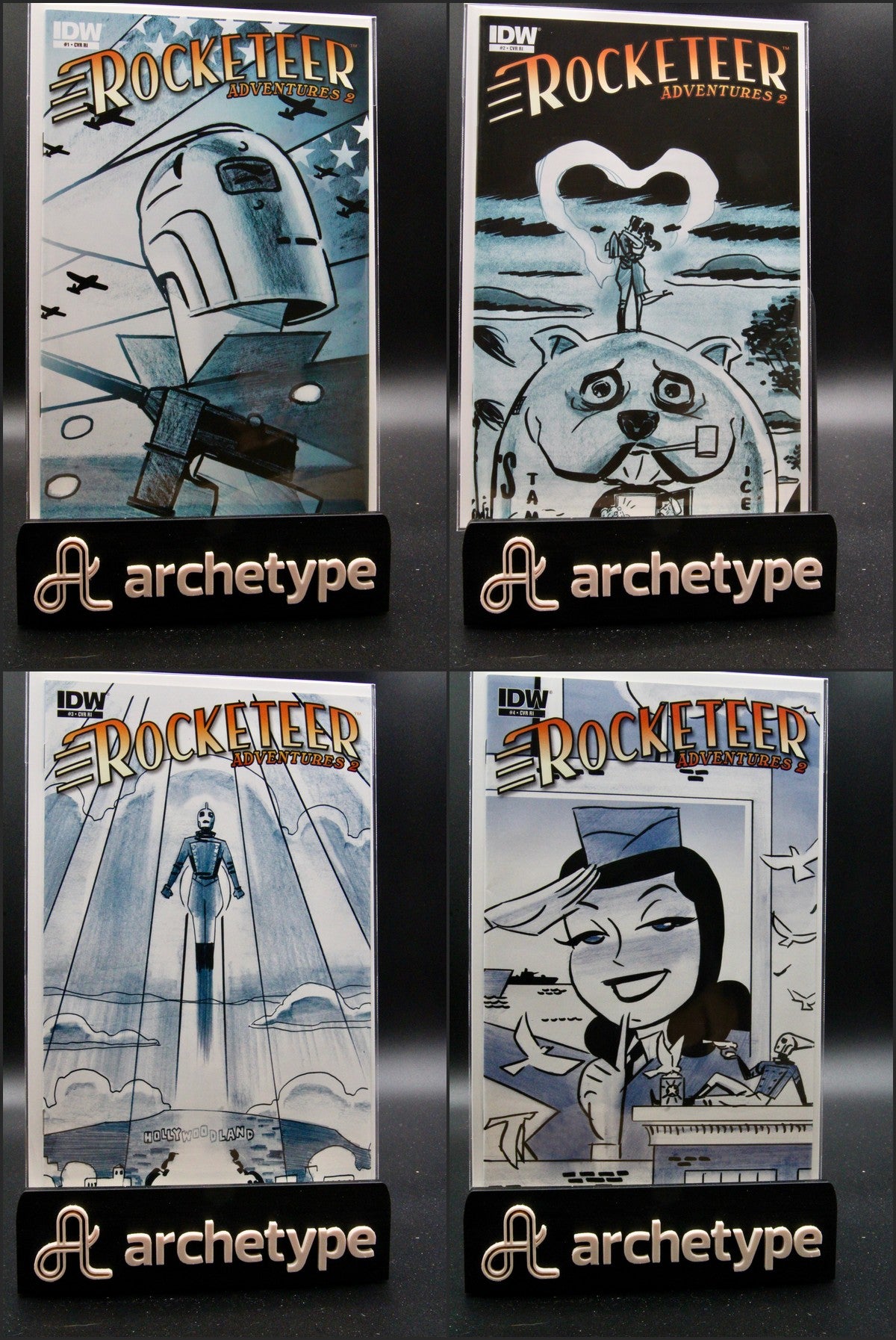 The Rocketeer Adventures Full Series Incentive Variants Cooke HTF #1-4 – IDW Publishing (2012) NM+ Average